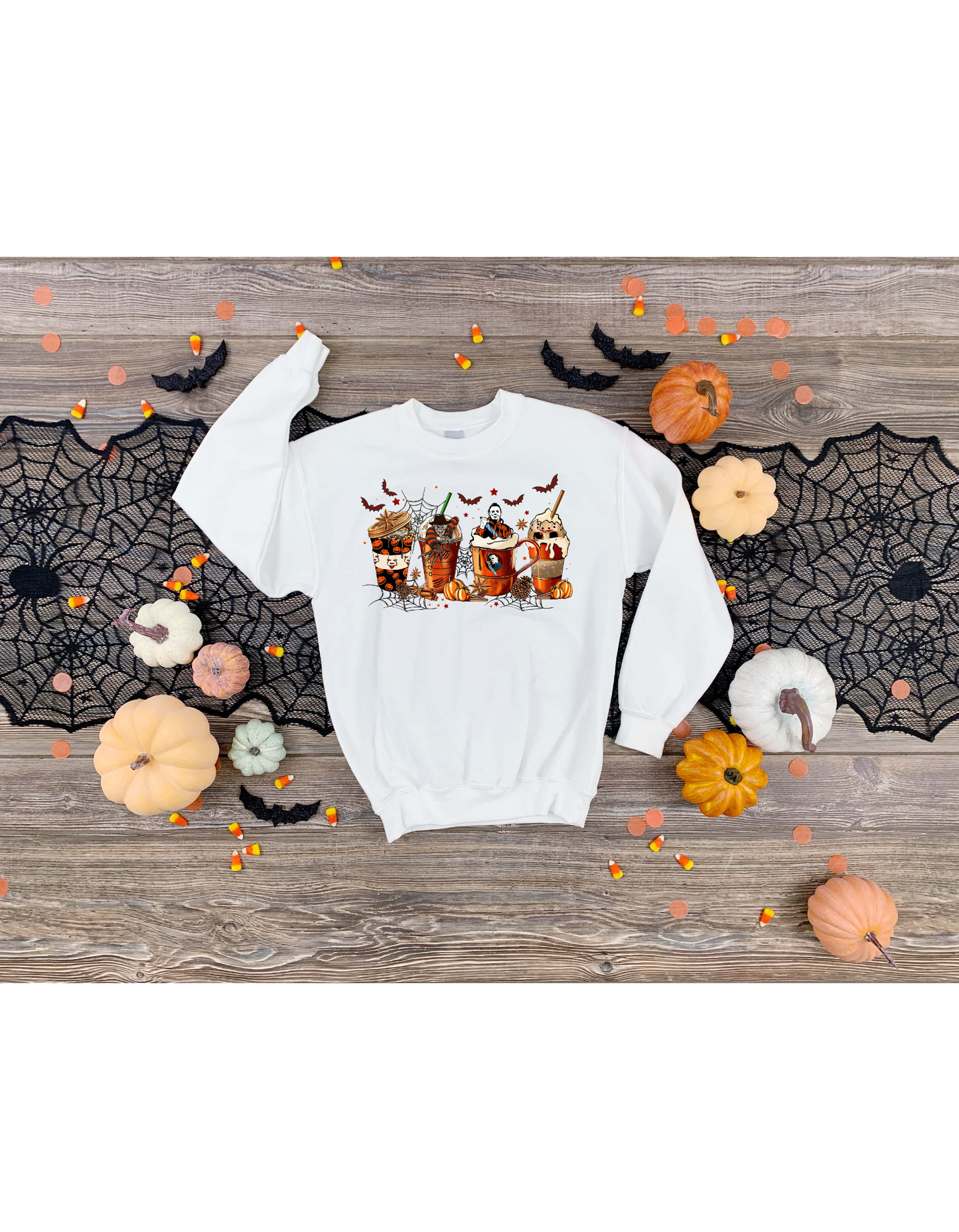 Skeleton Coffee Cups Sweatshirt, Coffee Cups Sweatshirt, Skull Coffee Cup Sweatshirt, Skeleton Halloween Sweatshirt, Coffee Lover Sweatshirt