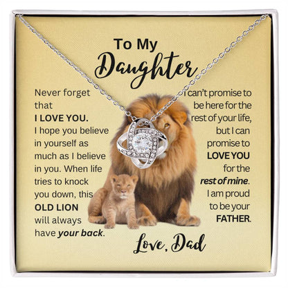 This Old Lion Will Have Your Back - Love Knot - Gold Background