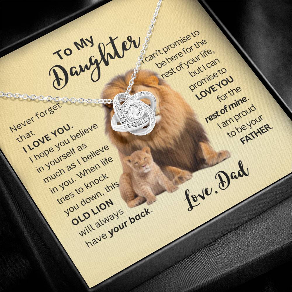 This Old Lion Will Have Your Back - Love Knot - Gold Background