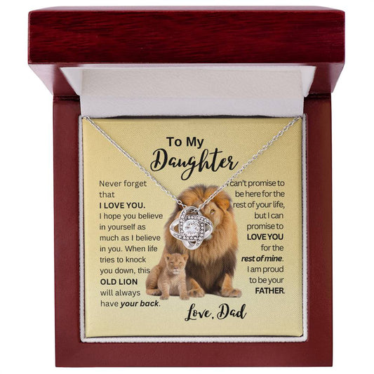 This Old Lion Will Have Your Back - Love Knot - Gold Background