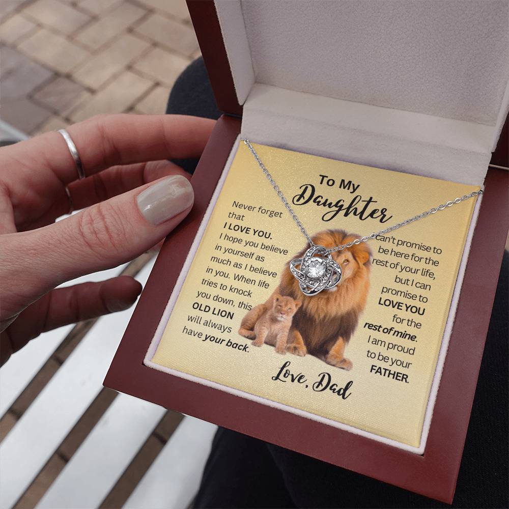 This Old Lion Will Have Your Back - Love Knot - Gold Background