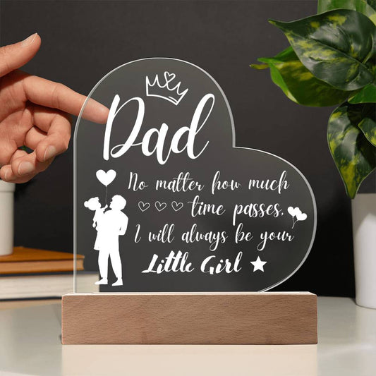 Message for Dad - Heart Shaped LED Acrylic Light